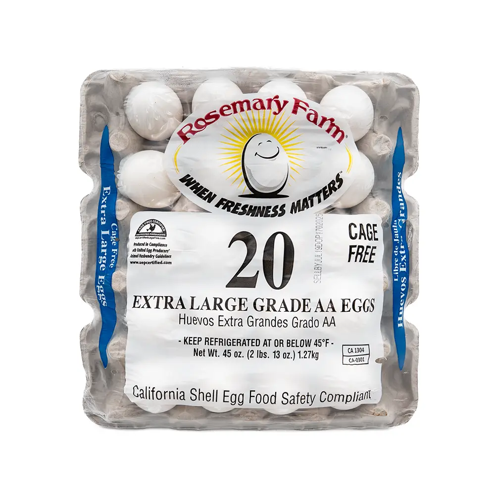 Rosemary Farm Extra Large Grade AA White Eggs 20 pc