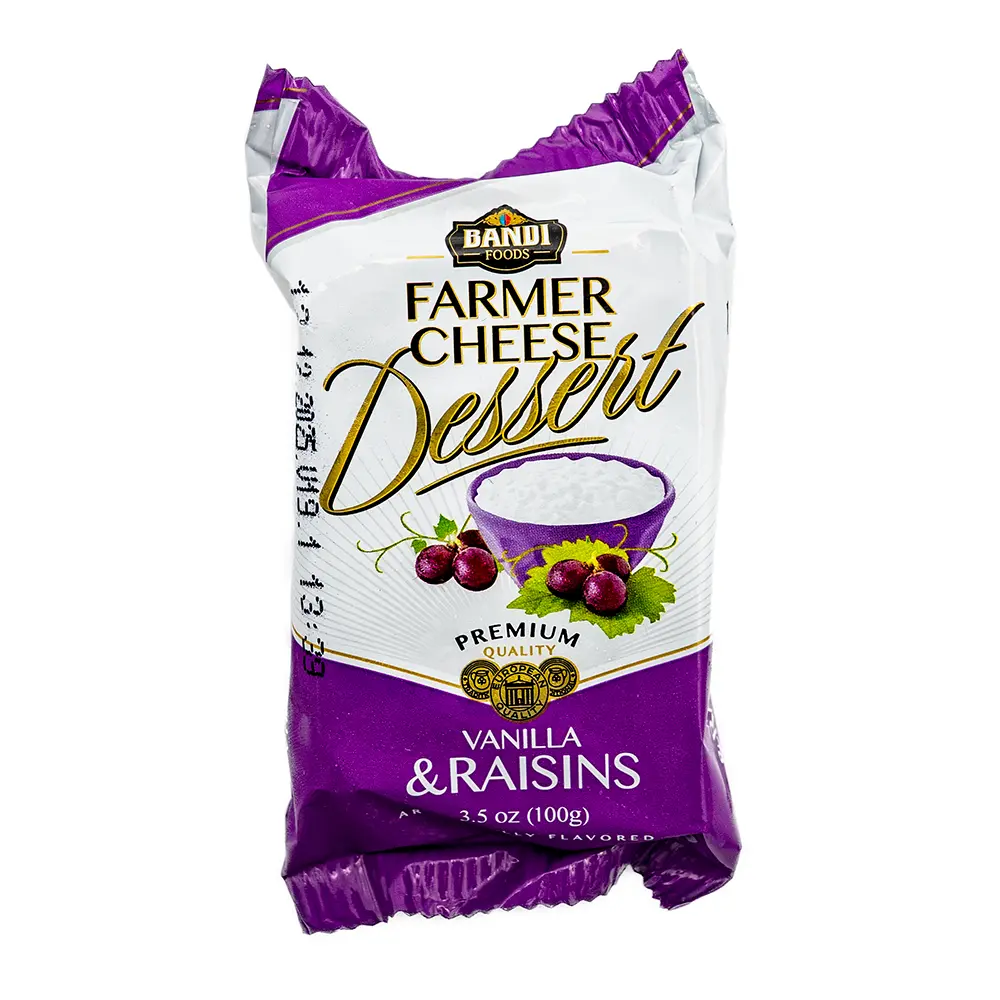Bandi Vanilla & Raisins Farmer Cheese Dessert, 100 g