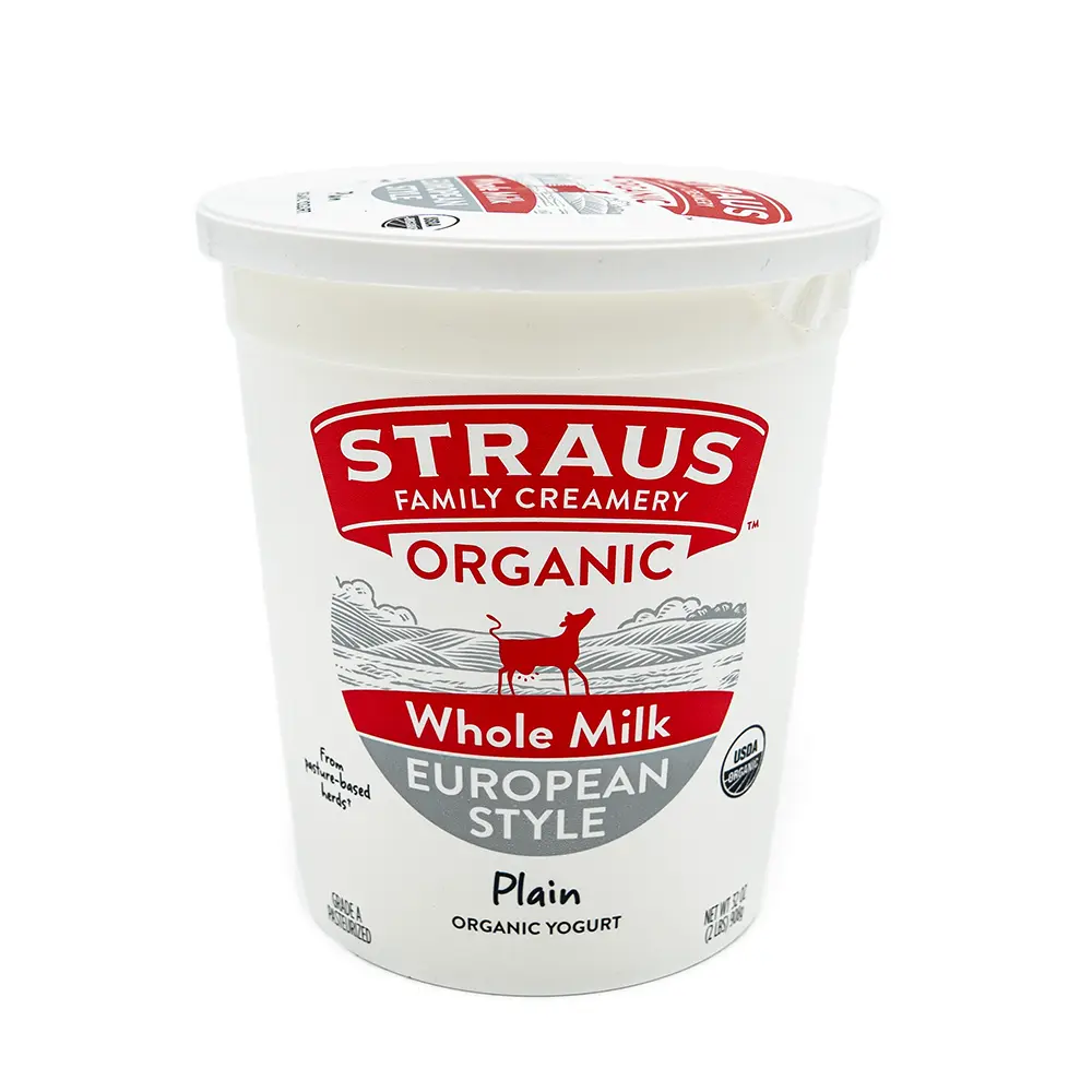Straus Organic European Style Plain Yogurt
